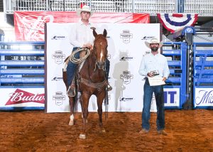 Bubba Garcia and Dulces Royal win the Wrangler Class at the RHAA National Finals.
